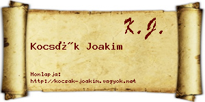 Kocsák Joakim névjegykártya
